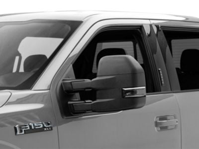 Powered Heated Towing Mirrors with Smoked LED Turn Signal; Textured Black (15-19 F-150)