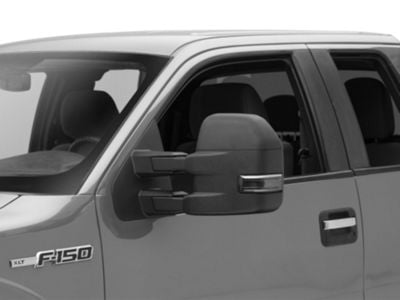 Powered Heated Towing Mirrors with Smoked Turn Signals; Textured Black (07-14 F-150)