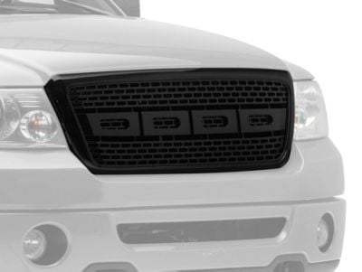 Raptor Style Uppler Replacement Grille; Gloss Black (04-08 F-150)