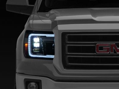 Form Lighting LED Projector Headlights; Black Housing; Clear Lens (14-18 Sierra 1500)