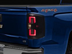 LED Tail Lights; Gloss Black Housing; Smoked Lens (14-17 Silverado 1500 w/ Factory Halogen Tail Lights)