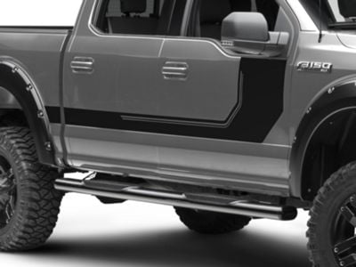 SEC10 Side Graphics; Matte Black (15-20 F-150)