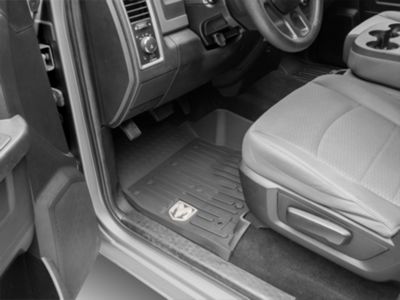 Mopar All-Weather Front and Rear Floor Mats; Black (13-18 RAM 1500 Crew Cab)