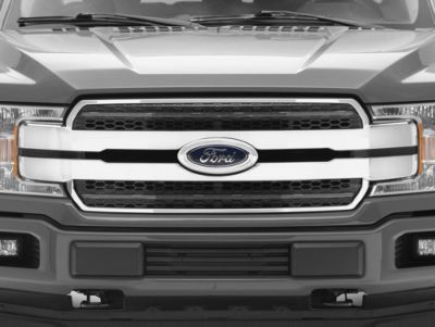 Front Upper Grille For 2015-2017 Ford F-150 (Excluding Raptor) - Chrome Finish, Without Camera Hole