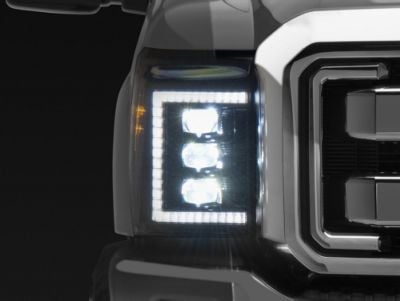 Morimoto XB LED Headlights with White DRL; Black Housing; Clear Lens (11-16 F-250 Super Duty)