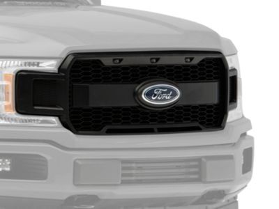 MP Concepts Upper Replacement Grille with LED DRL; Matte Black (18-20 F-150, Excluding Raptor)