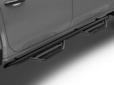 N-Fab Cab Length Podium Nerf Side Step Bars; Textured Black (20-24 Silverado 2500 HD Crew Cab)