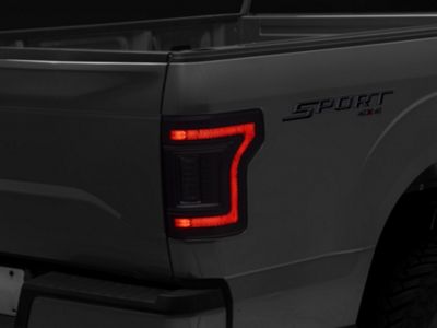 SEBLAFF Pair LED Tail Lights For Ford F-150 2015-2020 - Black Housing, Smoke Lens, Red/White, DOT, Full LED