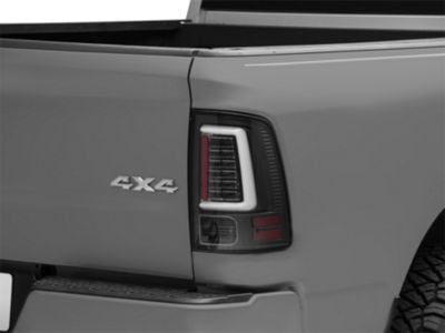 LED Tail Lights; All Black Housing; Clear Lens (09-18 RAM 1500 w/ Factory Halogen Tail Lights)