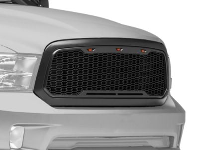 RedRock Baja Upper Replacement Grille with LED Lighting; Charcoal (13-18 RAM 1500, Excluding Rebel)