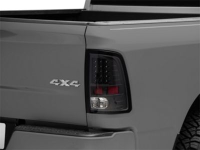 Version 2 LED Tail Lights; Matte Black Housing; Clear Lens (09-18 RAM 1500 w/ Factory Halogen Tail Lights)