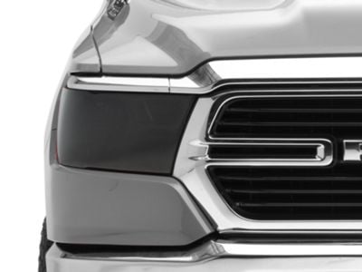 Headlight Covers; Smoked (19-24 RAM 1500 Big Horn, Laramie, Rebel, Tradesman)