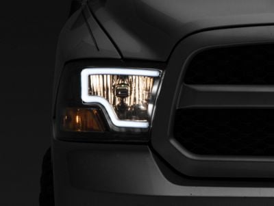 Raxiom LED Bar Headlights; Black Housing; Clear Lens (09-18 RAM 1500 w/ Factory Halogen Non-Projector Headlights)