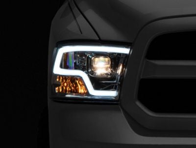 Raxiom LED Halo Headlights; Chrome Housing; Clear Lens (09-18 RAM 1500 w/ Factory Halogen Non-Projector Headlights)
