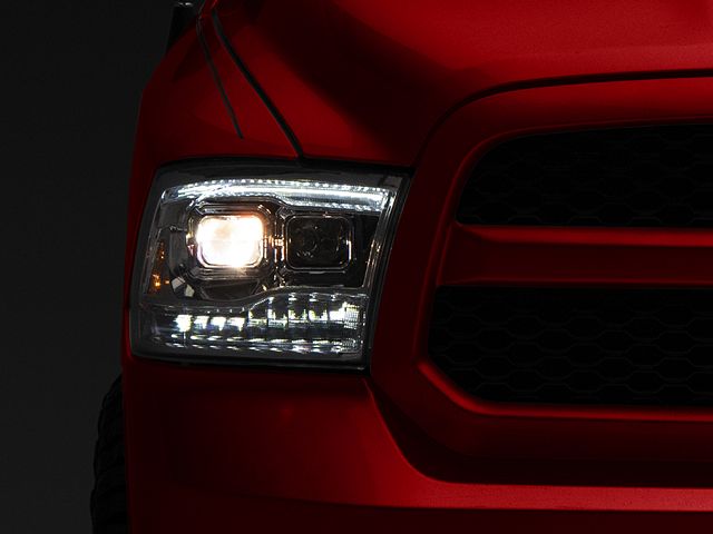 LED Projector Headlights with Switchback Turn Signals; Chrome Housing; Clear Lens (09-18 RAM 1500 w/ Factory Halogen Non-Projector Headlights)