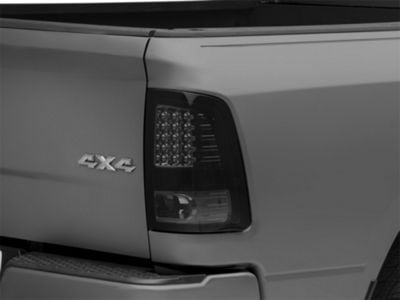 LED Tail Lights; Gloss Black Housing; Smoked Lens (09-18 RAM 1500 w/ Factory Halogen Tail Lights)