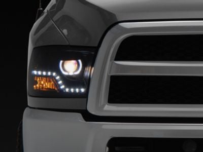 LED Halo Projector Headlights; Black Housing; Smoked Lens (10-18 RAM 2500 w/ Factory Halogen Non-Projector Headlights)