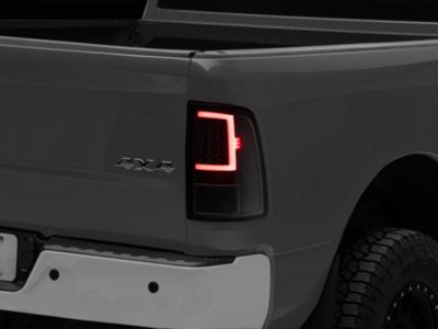 Light Bar LED Tail Lights; Black Housing; Clear Lens (10-18 RAM 2500 w/ Factory Halogen Tail Lights)