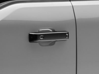 RedRock Front and Rear Door Handle Covers; Carbon Fiber (21-24 F-150 SuperCrew)