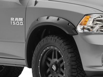 RedRock Pocket Style Fender Flares; Textured Black (09-18 RAM 1500, Excluding Rebel)