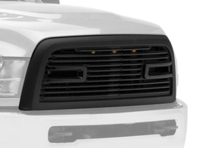 RedRock Boss Upper Replacement Grille with LED DRL; Matte Black (10-18 RAM 2500)