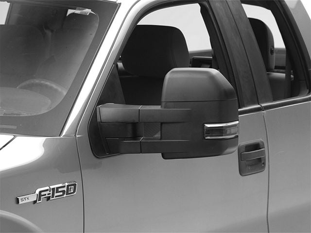 RedRock Powered Heated Towing Mirrors with Smoked Turn Signals; Textured Black (07-14 F-150)
