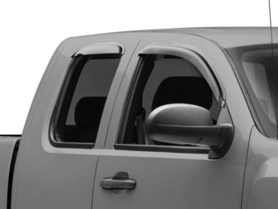 RedRock Window Deflectors; Front and Rear; Smoked (07-13 Silverado 1500 Extended Cab)