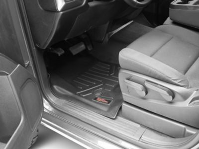 Rough Country Heavy Duty Front and Rear Floor Mats; Black (14-18 Silverado 1500 Crew Cab)