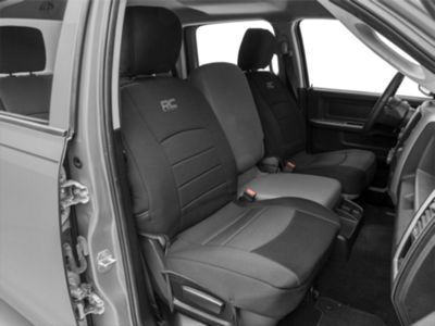 Rough Country Neoprene Front Seat Covers; Black (09-18 RAM 1500 w/ Bucket Seats)