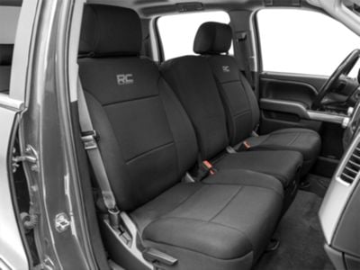Rough Country Neoprene Front and Rear Seat Covers; Black (14-18 Silverado 1500 Crew Cab)