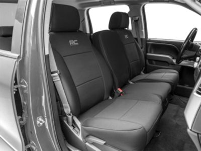 Rough Country Neoprene Front Seat Covers; Black (14-18 Silverado 1500 w/ Bucket Seats)