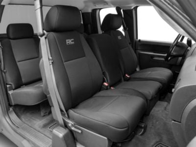 Rough Country Neoprene Front Seat Covers; Black (07-13 Silverado 1500)