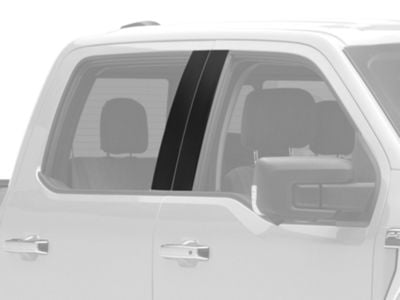 SEC10 Door Pillar Accent Decals; Matte Black (21-24 F-150)