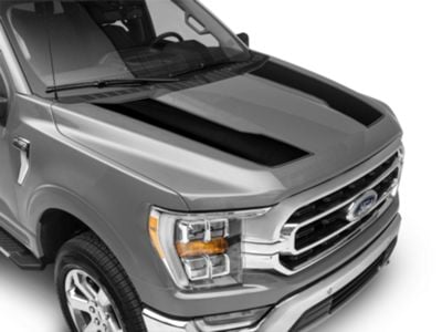 SEC10 Hood Stripes; Gloss Black (21-24 F-150, Excluding Raptor)