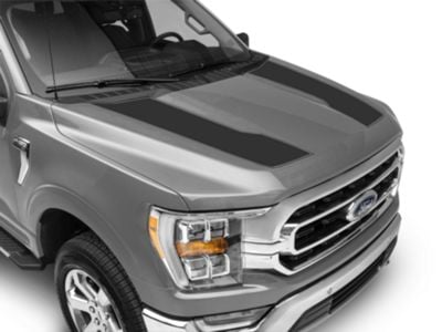 SEC10 Hood Stripes; Matte Black (21-24 F-150, Excluding Raptor)