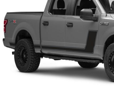 SEC10 Side Stripes with 1-Piece Pinstripe; Gloss Black (97-24 F-150)