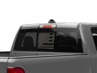 SEC10 Middle Window American Flag Decal; Matte Black (02-24 RAM 1500)