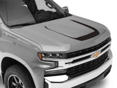 SEC10 Hood Decal; Matte Black (19-24 Silverado 1500)