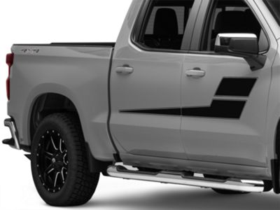 SEC10 Horizontal Side Stripes; Gloss Black (99-24 Silverado 1500)