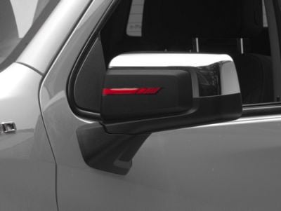 SEC10 Side Mirror Hash Stripes; Red (Universal; Some Adaptation May Be Required)