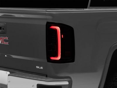 LED Tail Lights; Jet Black Housing; Clear Lens (14-18 Sierra 1500 w/ Factory Halogen Tail Lights)