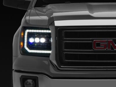 AlphaRex NOVA-Series LED Projector Headlights; Alpha Black Housing; Clear Lens (14-18 Sierra 1500)
