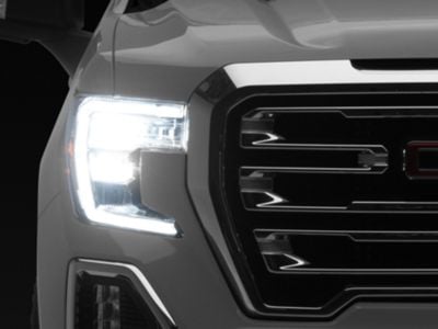 OEM Style Full LED Headlight; Black Housing; Clear Lens; Driver Side (19-21 Sierra 1500)
