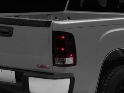 OEM Style Tail Lights; Chrome Housing; Red Smoked Lens (07-13 Sierra 1500)