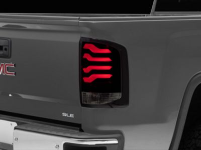 PRO-Series LED Tail Lights; Jet Black Housing; Smoked Lens (14-18 Sierra 1500 w/ Factory Halogen Tail Lights)