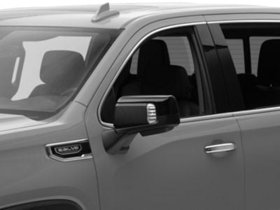 Top Replacement Mirror Covers; Gloss Black (19-21 Sierra 1500)