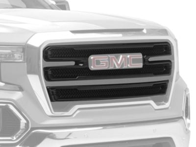 Upper Grille Overlay; Gloss Black (19-21 Sierra 1500 AT4, SLT)
