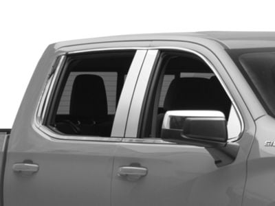 22-Piece Window Trim Package; Stainless Steel (19-24 Silverado 1500 Crew Cab)