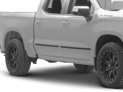 Silverado 1500 Chrome Delete Body Side Moldings; Gloss Black (14-26
