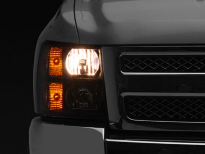 Factory Style Headlights with Clear Lens; Black Housing; Clear Lens (07-13 Silverado 1500)